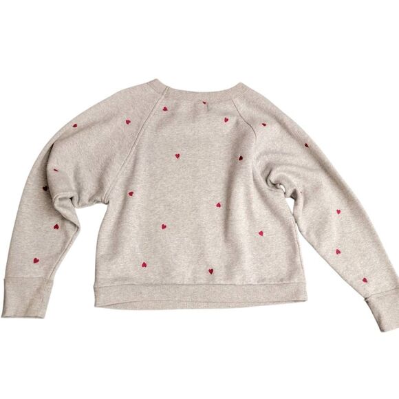 Soft Comfy Red Embroidered Heart Gray Sweatshirt Top PLUS 2 FREE! - Picture 4 of 13